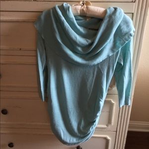 Maternity top in aqua blue
